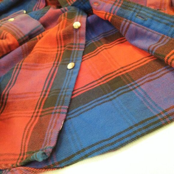 Vintage 80s Field & Stream Plaid Shacket Flannel Over-Shirt Chore Jacket Men-L - Picture 11 of 11